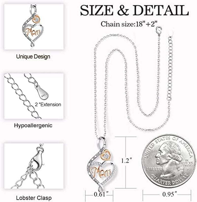 Gifts for Women, Sterling Silver Mom Nana Grandma Necklace for Women, Birthday Mothers Day Jewelry Gifts for Mom Grandma Wife from Daughter Son