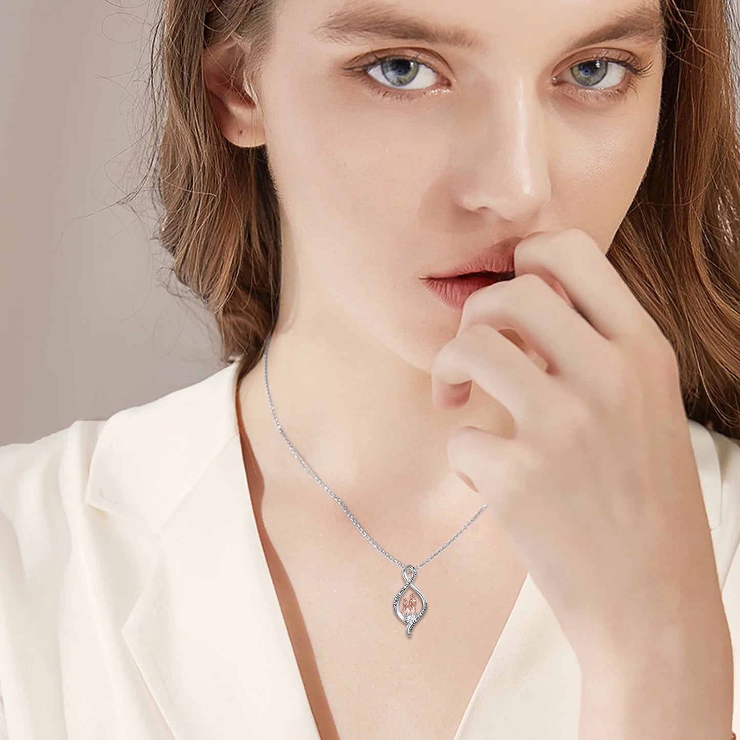 Mom Necklace for Women Sterling Silver Mother Daughter Necklace "Always My Daughter Forever My Friend" Jewelry Birthday Valentines Mothers Day Pendent Gifts